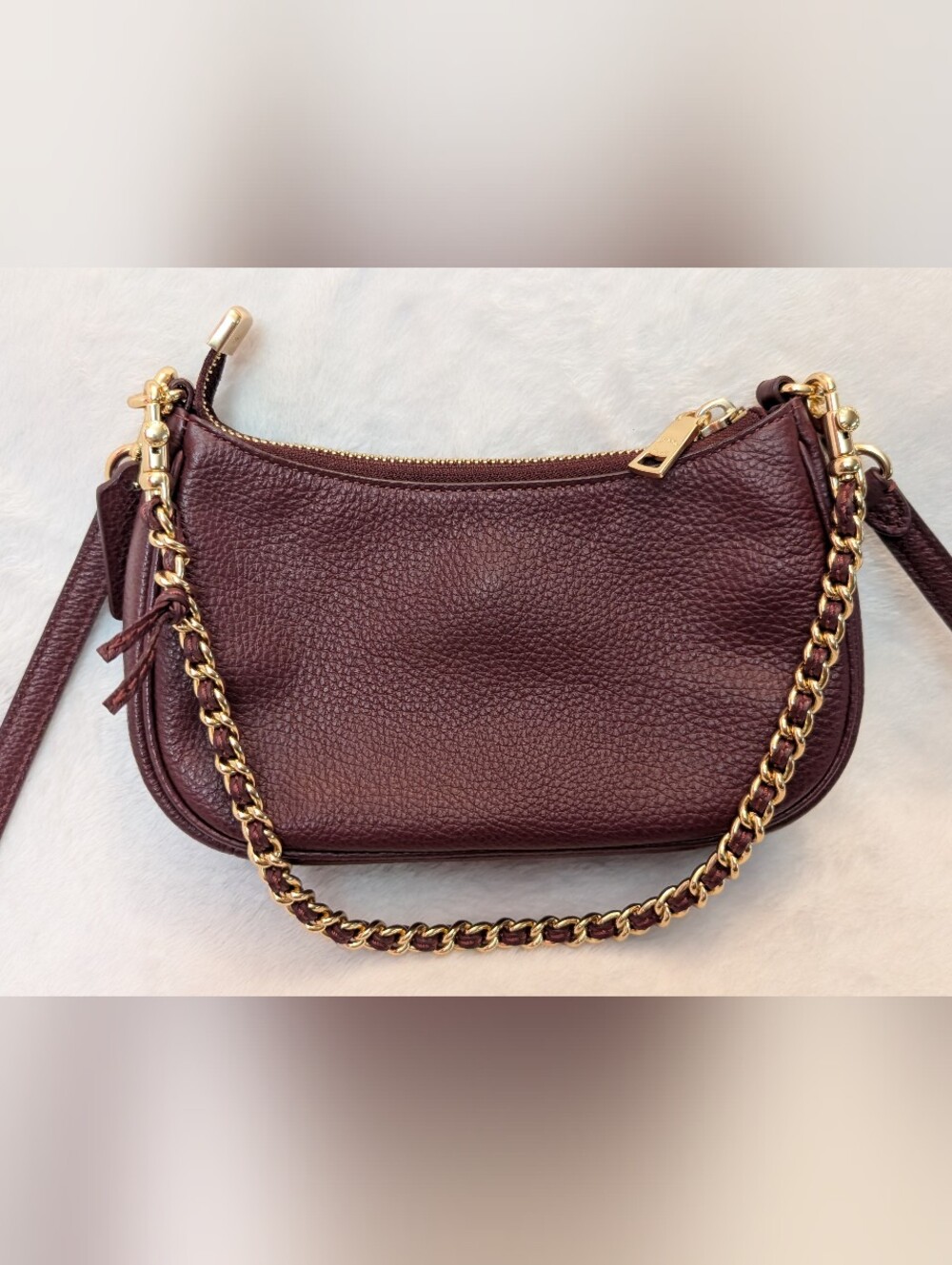 Coach Teri Mini Crossbody Bag Dark Wine Leather Handbag Gems EUC - Picture 5 of 10